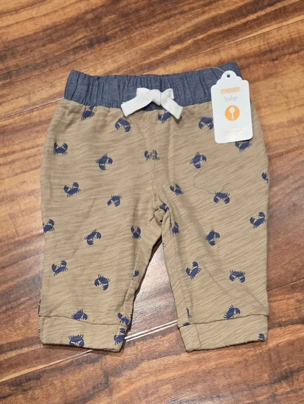 Gymboree NWT 0-3 Months Tan Pull-on Crab Pants